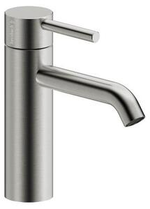 Miscelatore monocomando per lavabo Herzbach DEEP iX, modello M, diametro 130 mm, senza tappo di scarico, in acciaio inossidabile