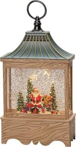 Lanterna ad acqua LED Konstsmide, "Babbo Natale e albero", colore naturale, riempita d'acqua, timer 5 ore, 1 diodo bianco caldo, a batteria e USB, per interni - 4288-000
