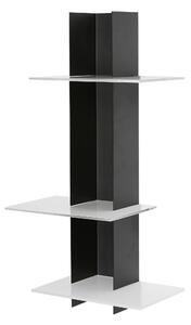Libreria da Parete verticale Fissaggio a parete ELIB 39x23xh 70 cm con struttura in metallo verniciato NERO ripiani in metacrilato bianco