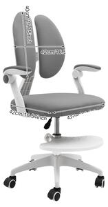 Sedia da studio, regolabile in altezza, design confortevole, grigia