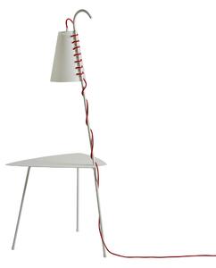 Tavolino con lampada CHIARA 53x45xh122 cm Struttura in metallo verniciato BIANCO