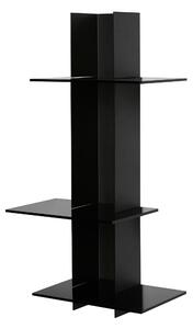 Libreria da Parete verticale Fissaggio a parete ELIB 39x23xh 70 cm con struttura in metallo verniciato NERO ripiani in metacrilato neri