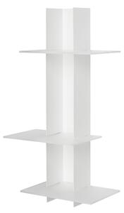 Libreria da Parete verticale Fissaggio a parete ELIB 39x23xh 70 cm con struttura in metallo verniciato bianco ripiani in metacrilato bianco satinato