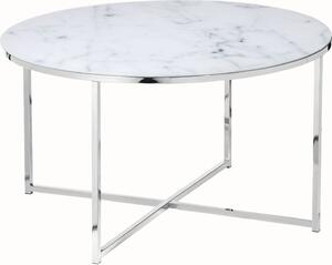 Tavolino da caffè Ø80cm Tavolino in vetro effetto marmo Tavolino da divano Tavolino da salotto