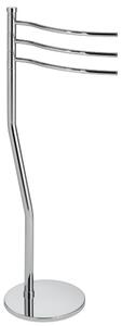Piantana porta salviette, porta scopino - bracci girevoli a 360 gradi 31x22,5xh85 cm con 3 Bracci da 31 cm Duemila Plus in ottone cromato