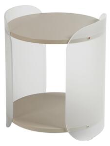 Tavolinetto , comodino in metacrilato Satinato ALVIN 41x41xh49 cm con ripiano in legno nobilitato particolari in acciaio Grigio cera