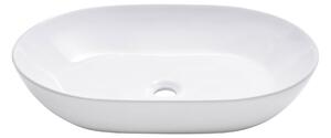 SCHÖNER WOHNEN collezione SATI lavabo ovale con sfioratore, Vetroceramica, bianco, 60 x 42 x 14,5 cm, adatto come lavabo da appoggio