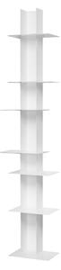 Libreria da Parete verticale Fissaggio a parete ELIB7 39x23xh 170 cm con struttura in metallo verniciato bianco ripiani in metacrilato bianco