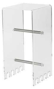 Sgabello ALTO In metacrilato trasparente TRIONFO 33x33xh68 cm - Particolari in acciaio colore inox lucido