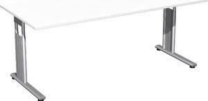 Scrivania C-foot Flex, dritta, regolabile in altezza, varie dimensioni e colori, colore arredamento:bianco, dimensioni piano d'appoggio:180 x 80 cm