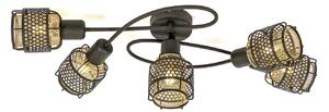 Lindby Eudoria lampada da soffitto a 5 lampadine nero/oro