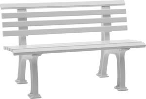 Panchina da giardino Blome Ibiza a 2 posti, in plastica di facile manutenzione, con 9 profili multicamera, 2 piedi e schienale, bianco