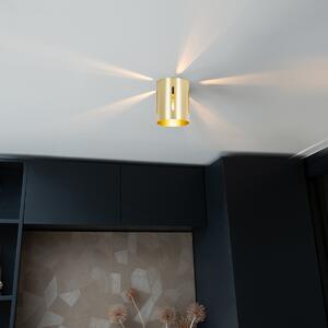 QAZQA - Plafoniera di design I plafoniera I lampada I luce oro I ottone con effetto luce - Yana I soggiorno I camera da letto - cilindro in alluminio - LED adatto E27