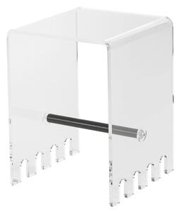 Sgabello BASSO In metacrilato trasparente h44 cmTRIONFO 33x33xh44 cm - Particolari in acciaio colore grigio