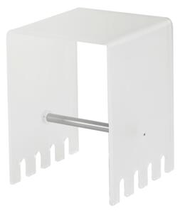 Sgabello BASSO In metacrilato Satinato h44 cm TRIONFO 33x33xh44 cm - Particolari in acciaio inox lucido