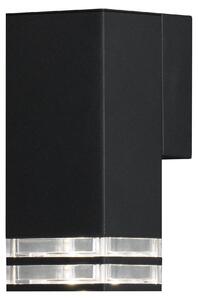 Konstsmide Pollux applique ab con 2xstrips nero, base 1xGU10, max 1x7W, 240V, alluminio/vetro acrilico, 411-750