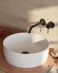 Lavabo 40 cm da appoggio Torino solid surface bianco opaco