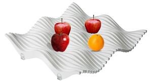 Centrotavola di forma quadrata in metacrilato 31x31xh8 cm colore bianco