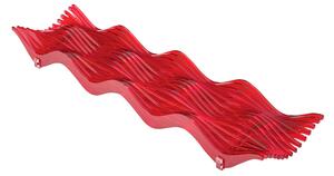 Centrotavola di forma rettangolare in metacrilato 60x15xh6 cm colore rosso trasparente
