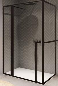 Porta doccia con parete laterale Riho Lucid GD203 XL 110x90x200 cm colore telaio nero GD211B090