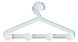 Appendiabiti da Parete in metacrilato satinato PIO 49x4xh27 cm pomelli in ABS bianchi