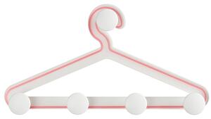 Appendiabiti da Parete in metacrilato satinato PIO 49x4xh27 cm pomelli in ABS bianchi