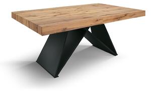 Tavolo moderno allungabile rovere rustico gambe nere 160x90x77 180x90x77