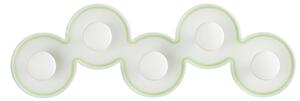 Appendiabiti da Parete in metacrilato satinato BUBBLE 52x4xh17 cm pomelli in ABS bianchi