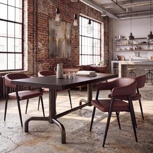 Tavolo da pranzo MCW-P31, tavolo da pranzo in legno industriale 140x80cm ~ scuro, struttura in bronzo
