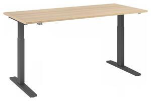 Scrivania regolabile in altezza XMKA | 2 motori | 120-180 cm | elettrica | rovere, colore struttura:grafite, dimensioni piano d'appoggio:180 x 80 cm
