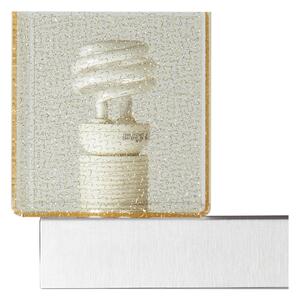 Applique da muro DIDODADO con supporto in acciaio satinato 11x17xh17 cm paralume Textur Gold