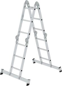 Scala multiuso a 4 sezioni con traversa in nivello® e impalcato in legno 4x3 pioli