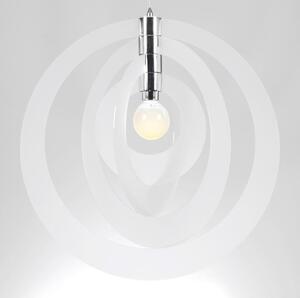Lampadario a sospensione GALILEA Big �66xh68 cm paralume 4 anelli in metacrilato 30W Bianco satinato