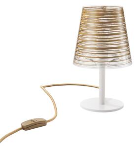 Lampada da tavolo Abatjour con Paralume in policarbonato PIXI diametro 16x16x h28 cm con paralume in policarbonato stampato Oro