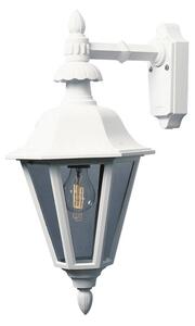 Applique Konstsmide Pallas in alluminio laccato bianco con vetro acrilico color fumo. Vetro acrilico