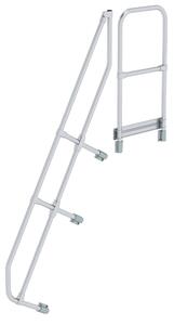 Scala con piattaforma a 60° secondo corrimano per 7 gradini inclinazione 60°