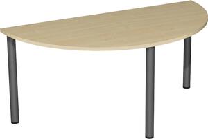 Tavolo da conferenza, LxPxA 1600x800x720 mm, semicircolare, struttura a 3 gambe, colore del piano/della struttura acero/antracite