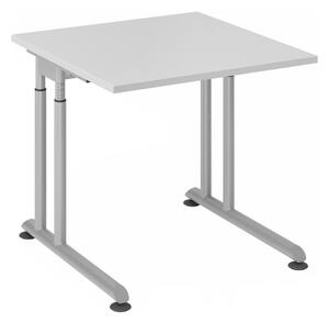 HAMMERBACHER ZS08 höhenverstellbarer Schreibtisch grau quadratisch