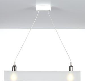 Lampadario a sospensione 80x10xh20 cm in metacrilato Cloe Bianco satinato 2xE27 max 25W