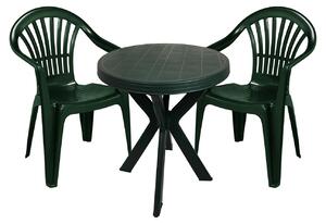 Set di sedute per balcone, mobili da giardino, set da 3 pezzi, plastica, colore verde