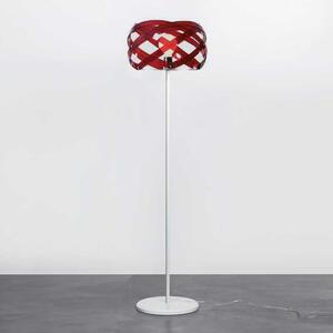 Lampada da Terra diametro 53xh157 cm con paralume in metacrilato Nuclea colore rosso