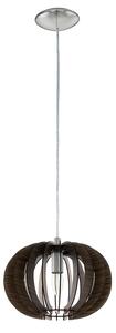 Lampadario Industrial Stellato 1 1 Luce E27 Acciaio Legno Marrone D30