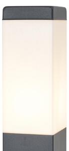 Lampada da esterno grigio scuro con vetro opalino, 80 cm, IP44, con presa di corrente e sensore di movimento Malios
