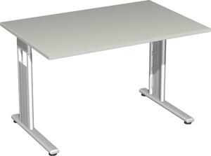 Geramöbel Scrivania Lisbona, 1200x800x720 mm, grigio chiaro/argento