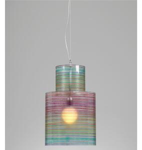Lampadario a sospensione diametro 33xh56 cm Punto luce Ziggurat con Paralume in policarbonato antiriflesso multicolor