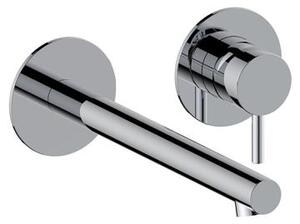 Herzbach SIRO Gruppo rubinetto da lavabo a parete, set di colori 240 mm, cromato