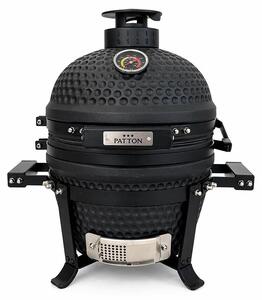 PATTON Kamado Grill Barbecue a carbonella "PREMIUM", griglia Ø27cm, nero opaco