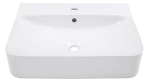 Lavabo della collezione SCHÖNER WOHNEN DARA con troppopieno, Vetroceramica, bianco, 60,5 x 47 x 14,5 cm, adatto per il montaggio a parete e come lavabo da appoggio