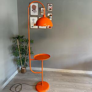Lampada da terra moderna in metallo con E27, arancione Paralume regolabile