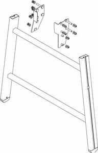 MUNK Elemento di sostegno per scala a gradini con kit di montaggio incluso, 3 gradini